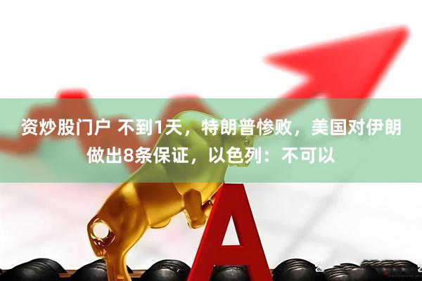 资炒股门户 不到1天，特朗普惨败，美国对伊朗做出8条保证，以色列：不可以
